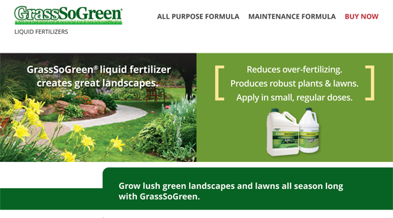 Website: GrassSoGreen micro-site, Home