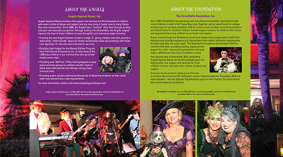 Sponsor brochure; inside spread 2018 event