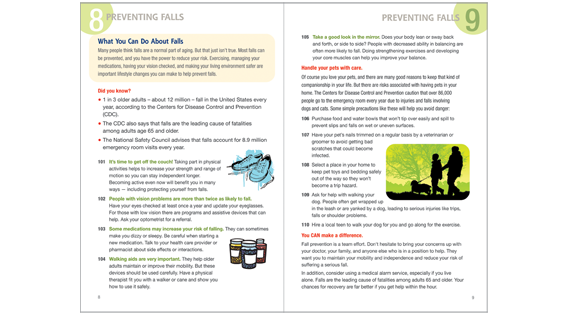 Home Safety Guide, fall prevention spread