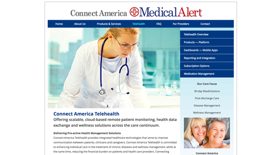 Website – Telehealth section, main page