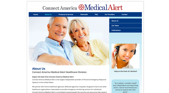 Website – About us section, main page