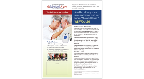 Sell sheet, Fall Detector product