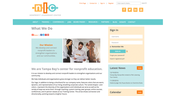 Website – About section: Mission page