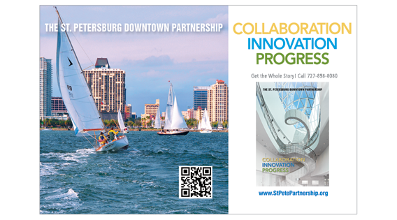 Announcement ad in brochure for Blue Ocean, a global event held in St. Petersburg, FL and Monaco